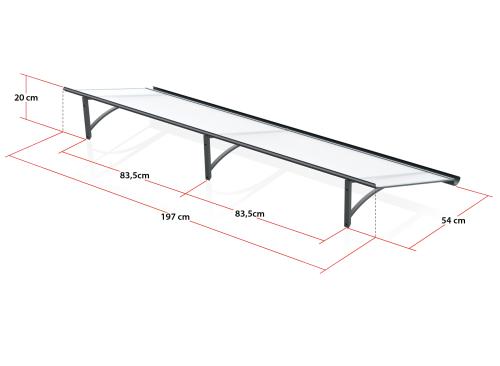 stříška nad dveře LANITPLAST RUMBA XL 197/54 antracit