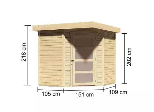 dřevěný domek KARIBU SCHWANDORF 3 (73467) natur