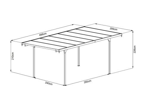 hliníková pergola LANITPLAST ALU 53 antracit + bronz PC